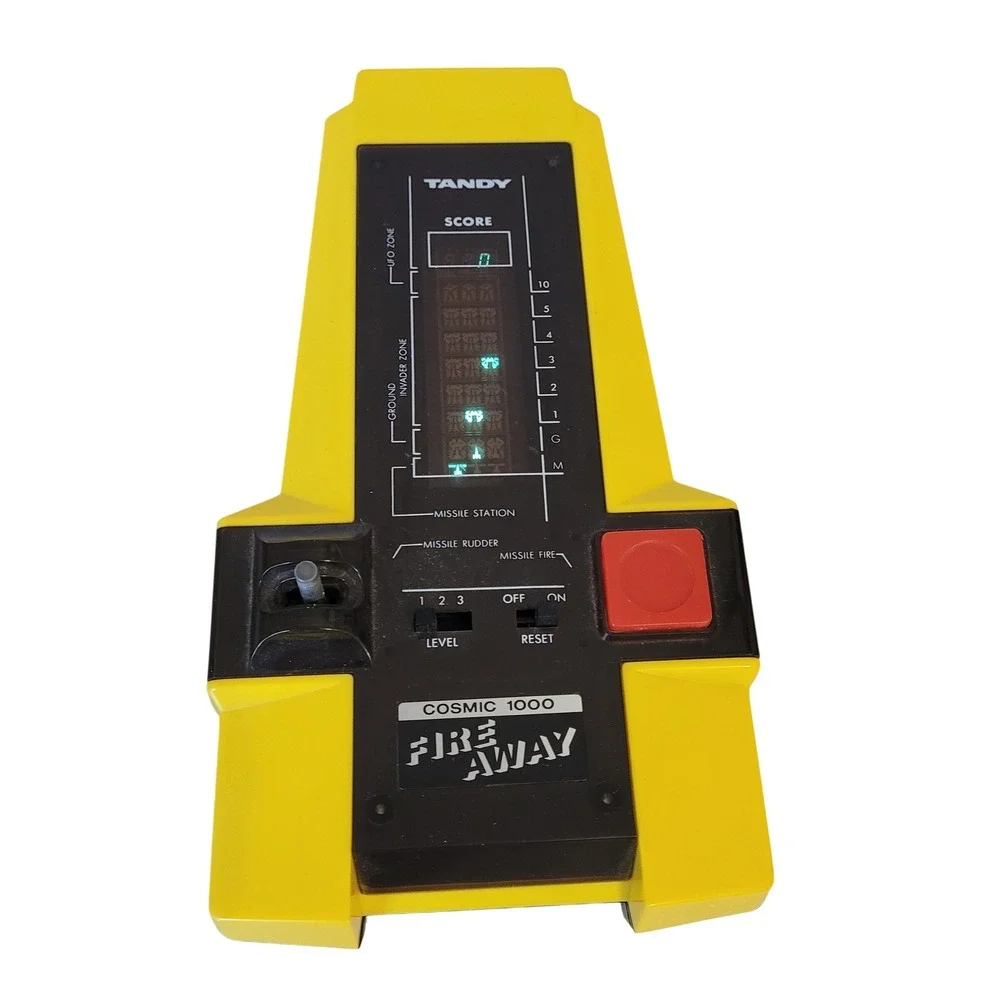 Tandy Cosmic 1000 Fire Away Handheld Electronic Game Vintage 80s Yellow 60-2165